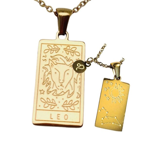 LEO Zodiac & Constellation Stainless Steel Pendant Necklace - Picture 1 of 7
